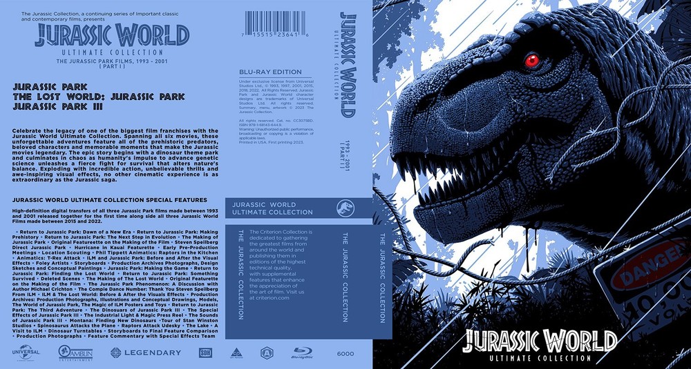Jurassic World Ultimate Collection Blu-ray Covers W/ Empty Cases (No Discs)