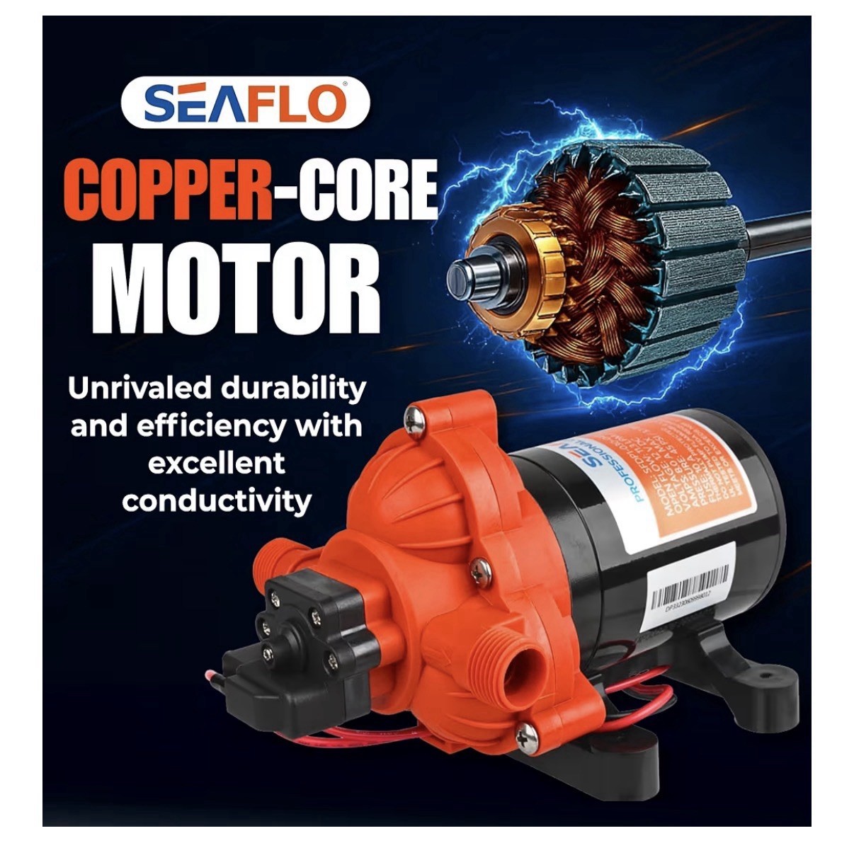 SEAFLO Water Pressure 12-V 3.0 GPM 33 Series Automatic Demand Diaphragm Pump