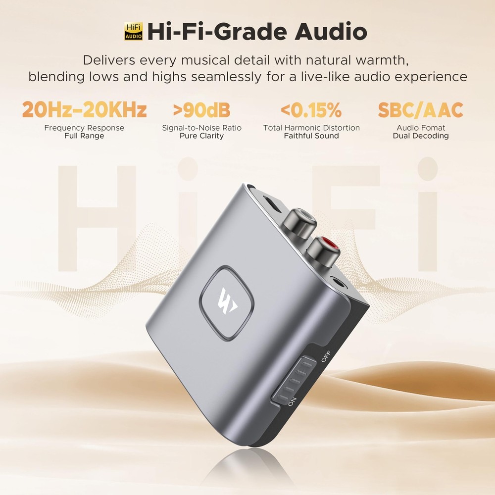 Bluetooth Audio Receiver for Home Stereo RCA and 3.5mm Audio Jack, Bluetooth ...