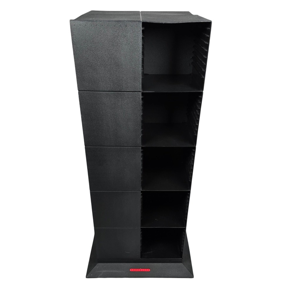 Laserline 200 CD Storage Rack Rotating Spinning Carousel Tower Media Stand Black