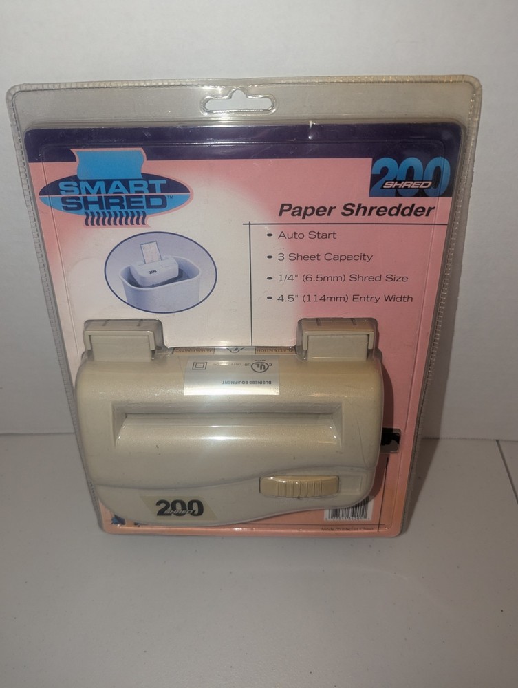 Smart Shred 200 Paper Shredder Auto Start 3 Sheet Capacity