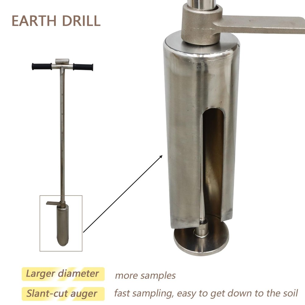 INTBUYING 40’’ Soil Sampler Probe Soil Test Probe 9.8’’Sample Ejector Foot Pedal