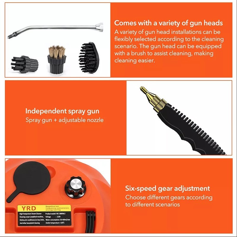 3800W High Pressure Steam Cleaner Household Car Steam Cleaner Cleaning Machine