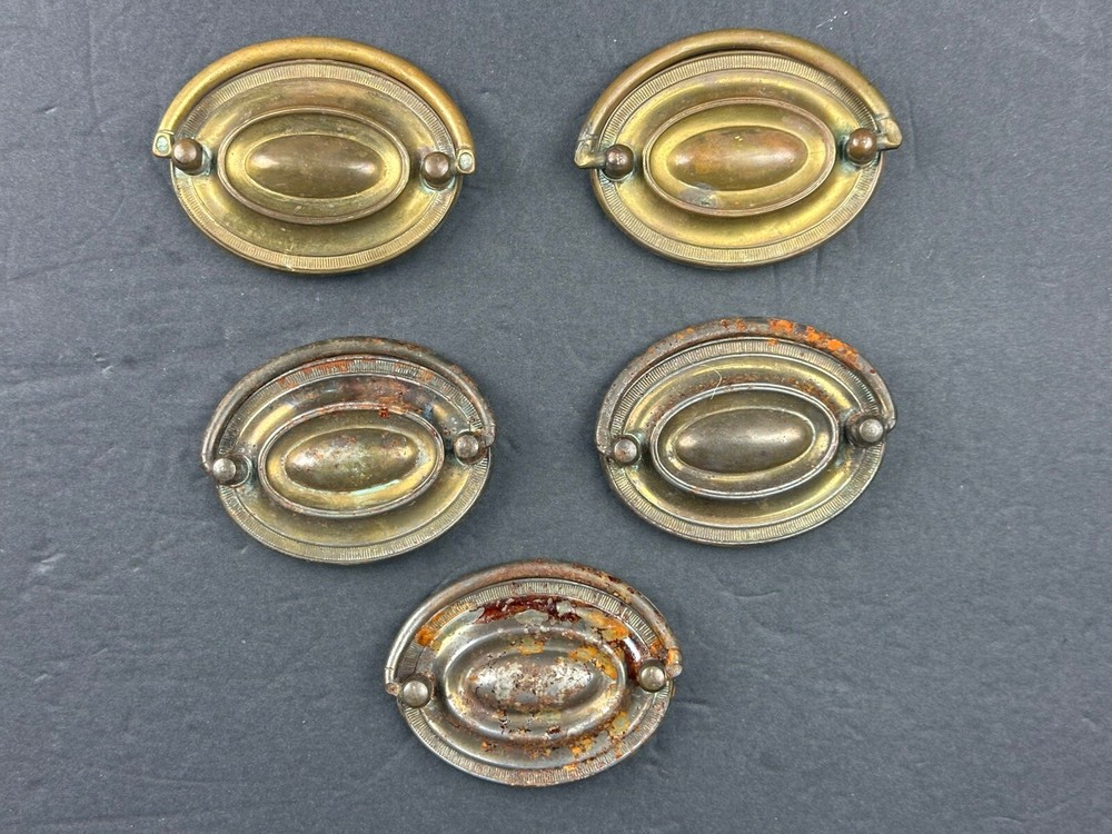 5 Hepplewhite Style 3" Oval Brass Drawer Pulls-Hardware NOT Included