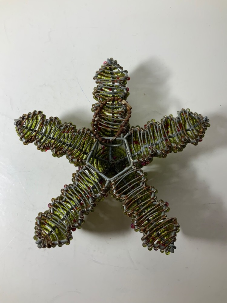 Grass Roots Beadwork Beaded Green Starfish 5 in.