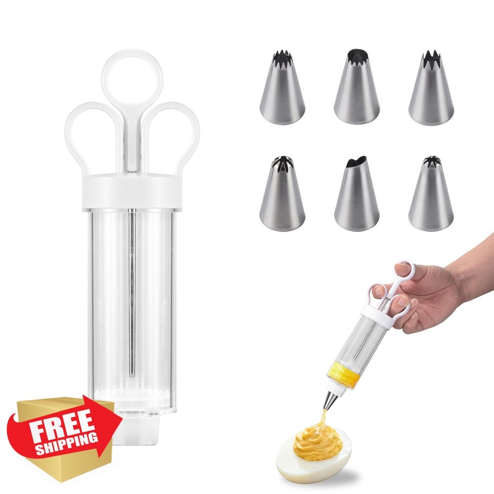 Deviled Egg Injector Piping Tool Filler with Twist-on Nozzle