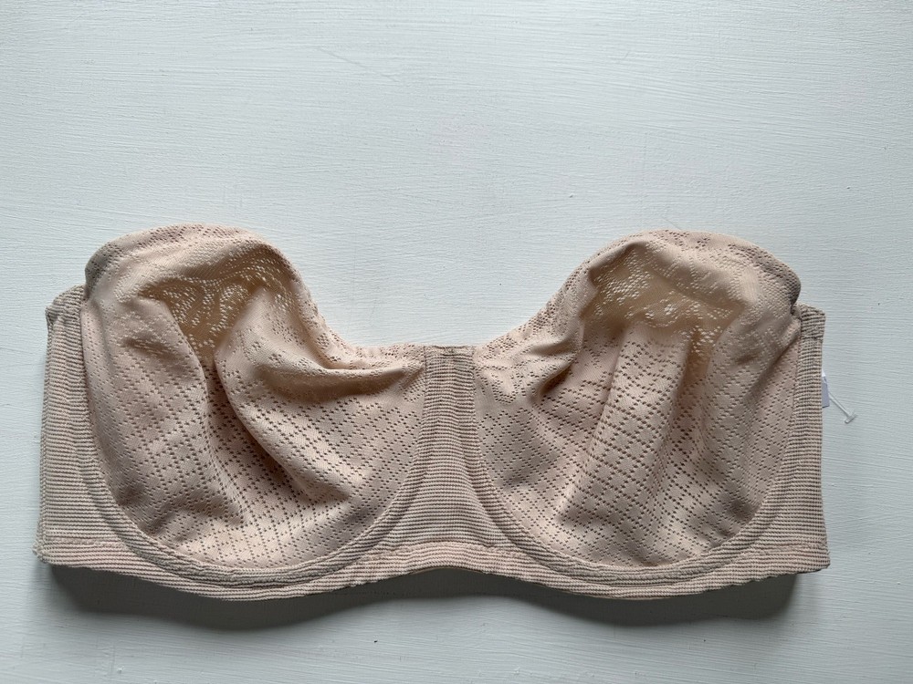 NWT WACOAL Underwire Bra 854310 Visual Effects Strapless Minimizer Sand Sz 36DD