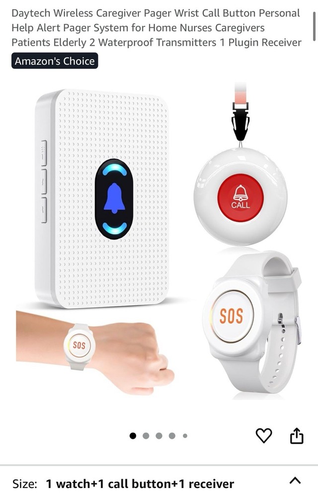 Daytech Wireless Nurse Wrist Call Button Pager System, Waterproof Transmitter