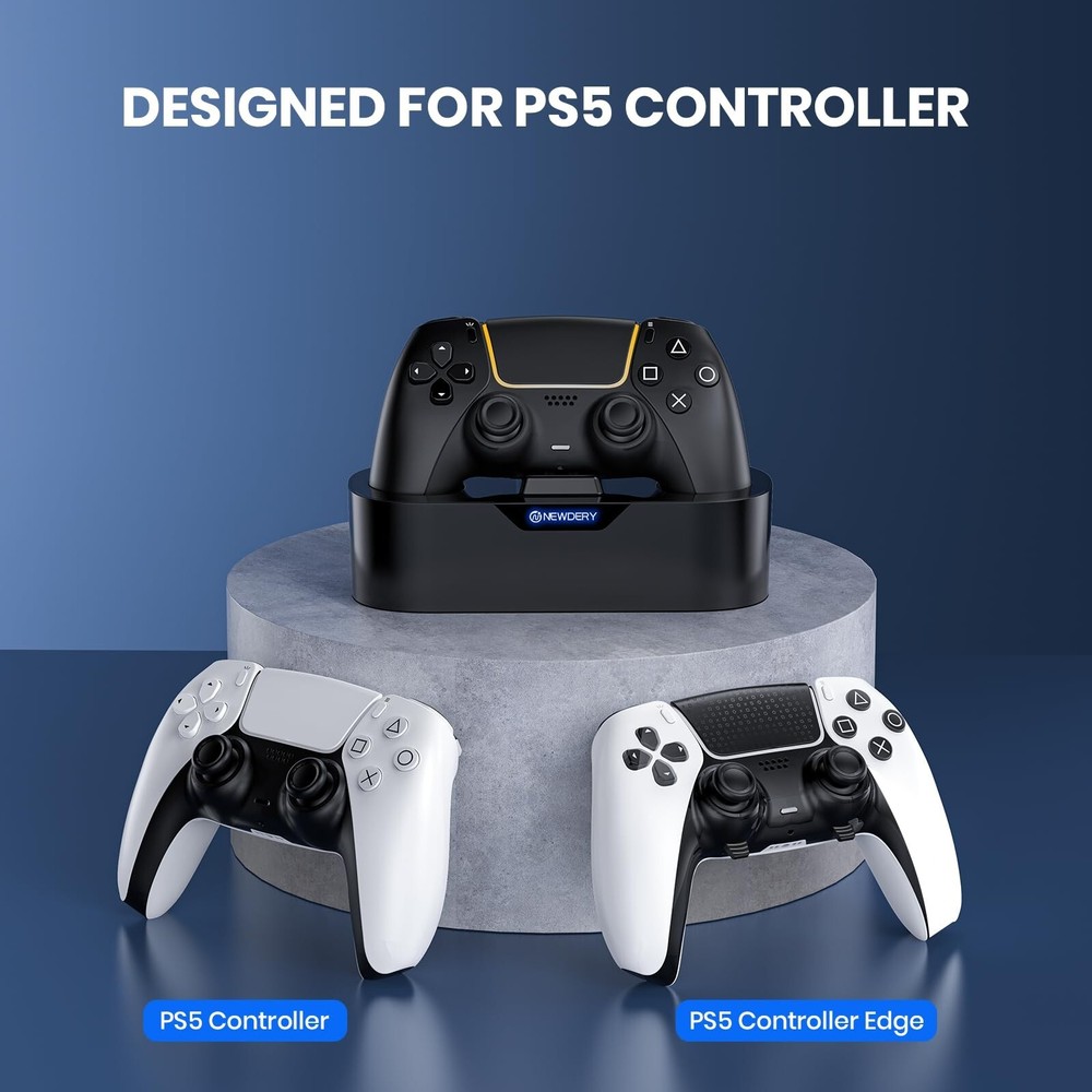NEWDERY PS5 Controller Charger Station DualSense Edge Controller Charging Stand