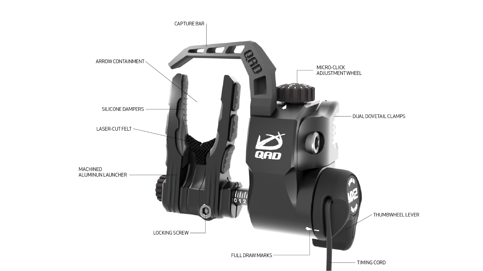 New QAD MX2 Integrated RH Drop Away Rest w/ Free Color Upgrade Damp Kit