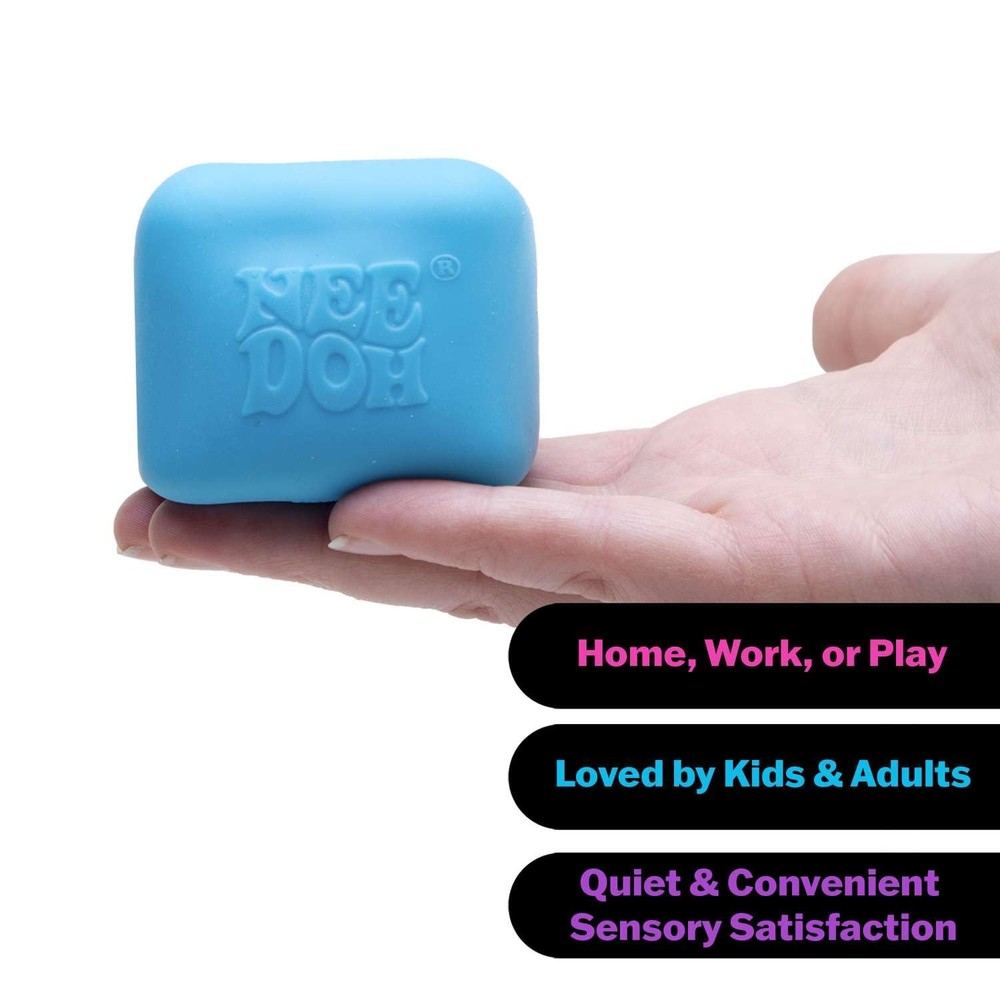 Schylling NeeDoh Nice Cube Glow - Sensory Toy, Super Solid Squish, Glows!