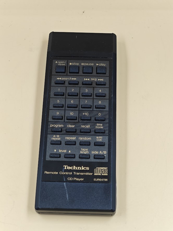 Technics EUR64796 Remote Control for CD Player - Used Working