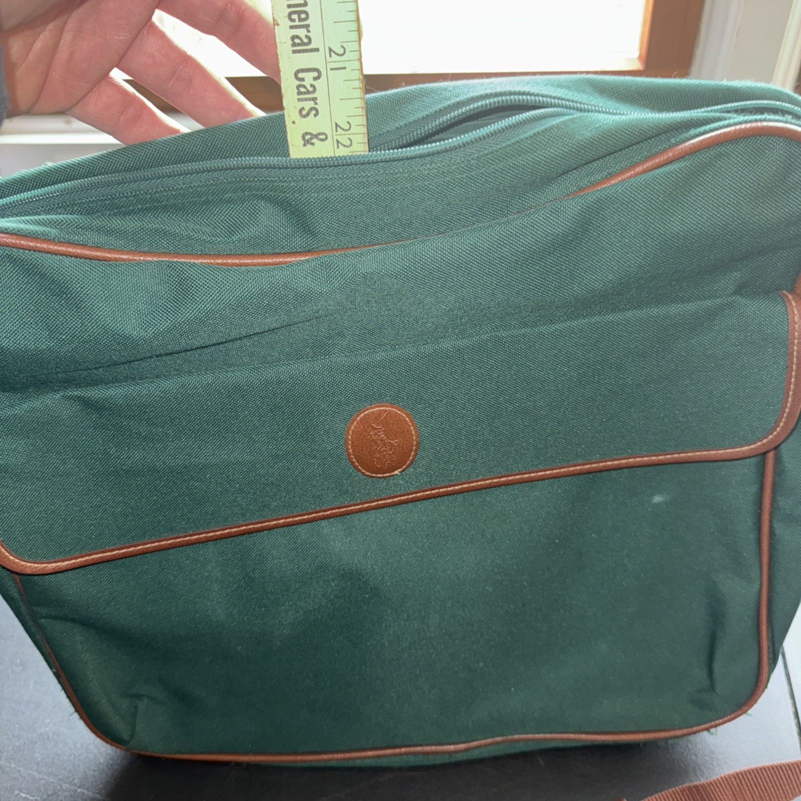 Polo Ralph Lauren Vintage Hunter Forest Green Canvas Computer Bag Messenger Bag