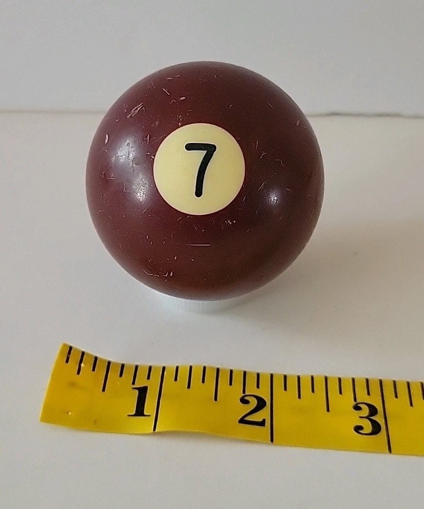 Vintage No. 7 Solid Red Pool Ball Billiard 2" Replacement (R)