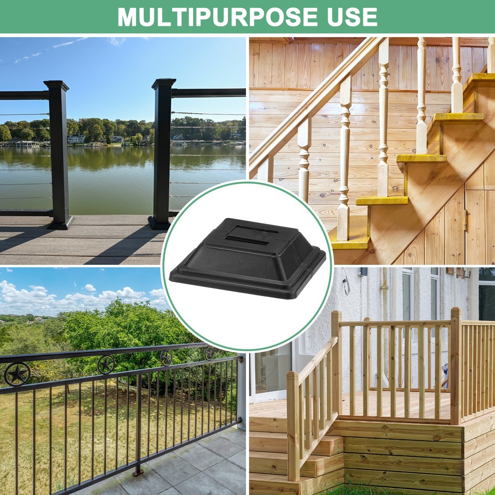 4-Pack Post Base Cover, Internal 1"x 1" PVC Post Skirt Split Type for Railing