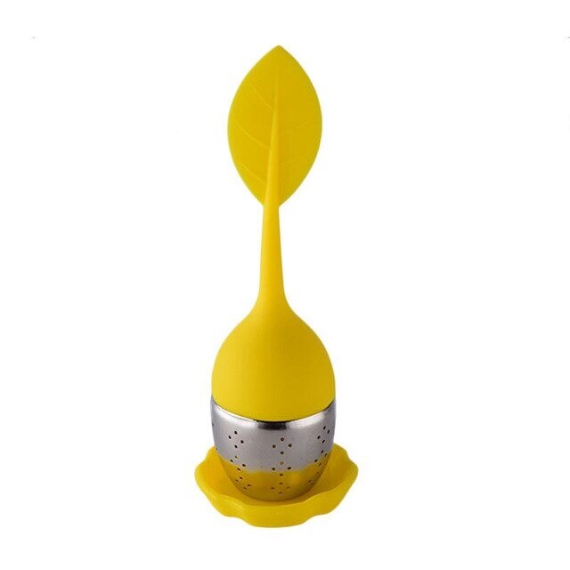 Steel ball infuser with leaf design