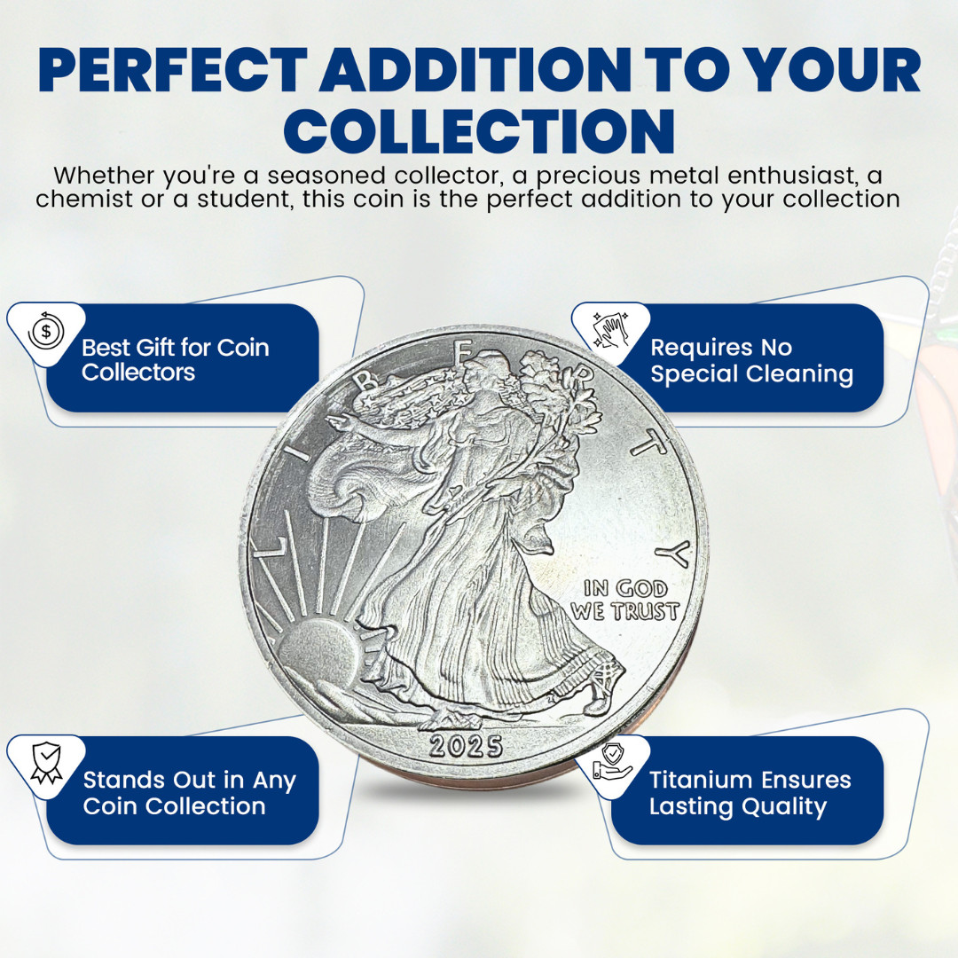 2 American Eagle Liberty Walking Coins TROY OUNCE OZ .999 Pure TITANIUM Rounds