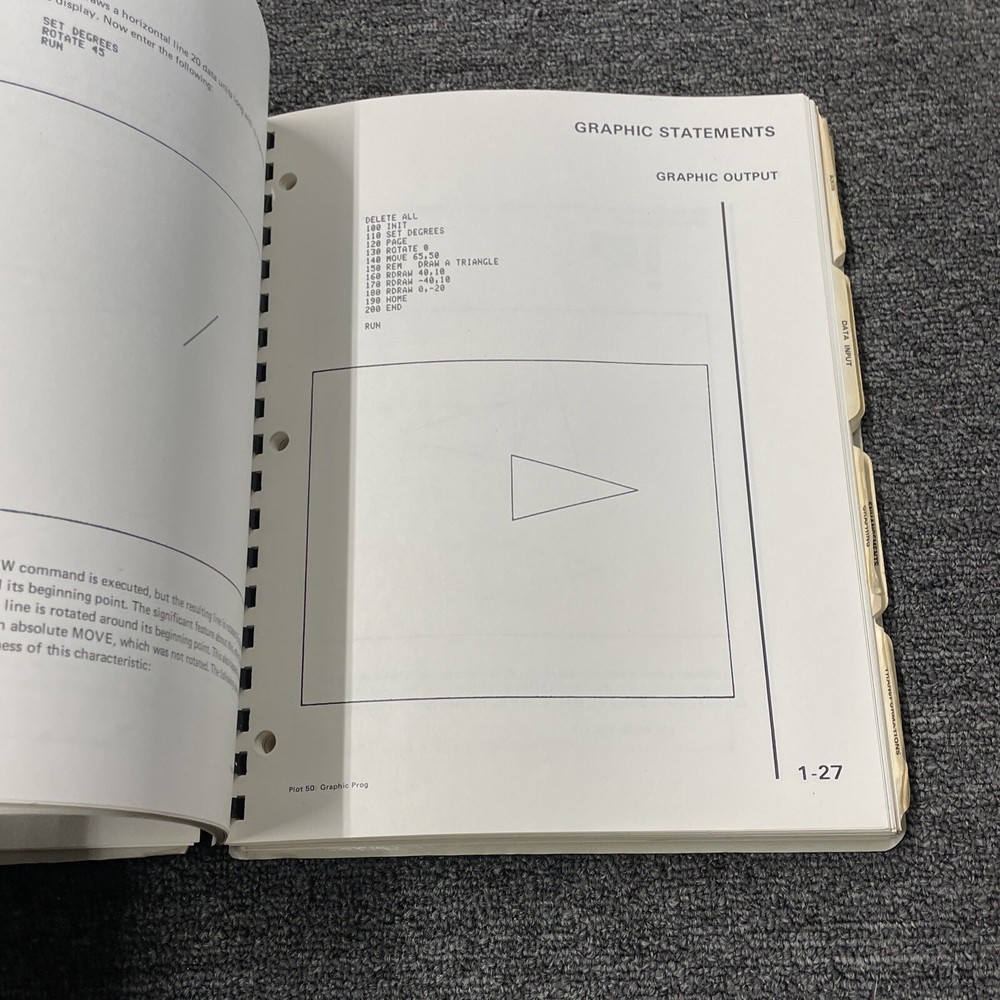 Tektronix Plot 50 Introduction Graphic Programming In Basic 070-2059-00 ~ 1975