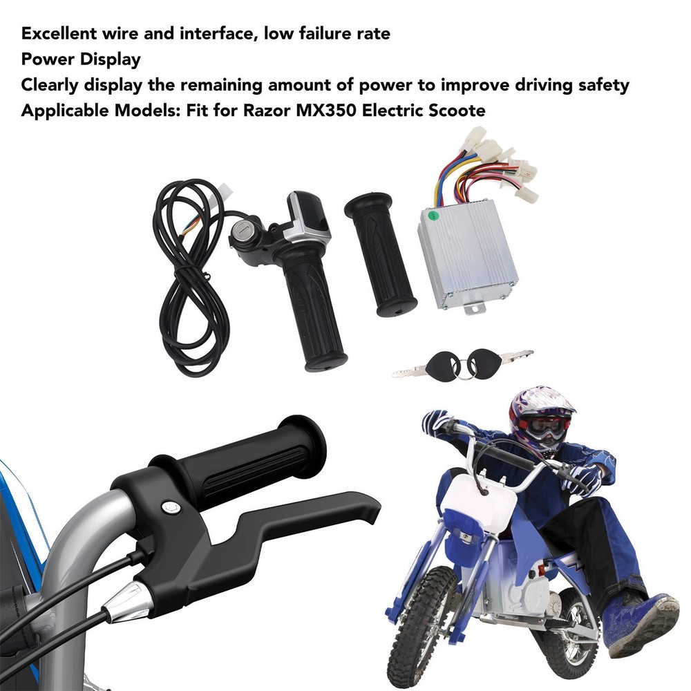 Motor Brushed Speed Controller With Lock Throttle Twist Grip Power Display JUMM