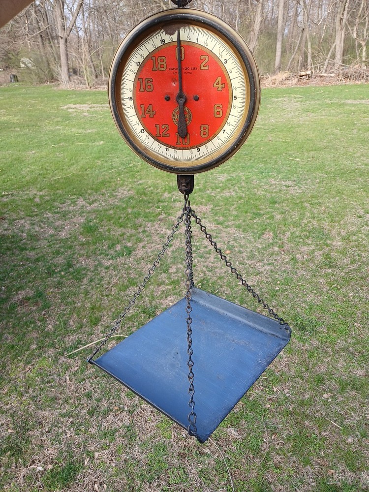 Vintage John Chatillon & Sons Hanging Platform Hardware Store Scale