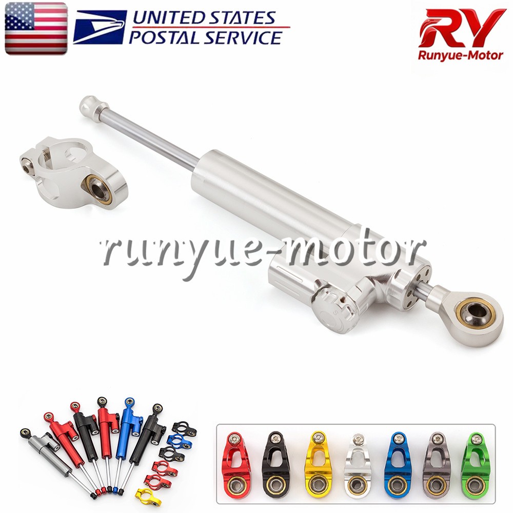 FXCNC Adjustable Steering Damper Stabilizer Linear Control Universal Aluminum