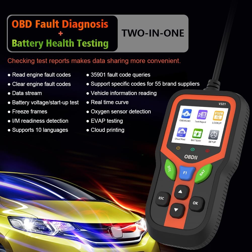 🔥SALE OBD2 Car Scanner Diagnostic Tool Code Reader Battery EVAP O2 Sensor Test