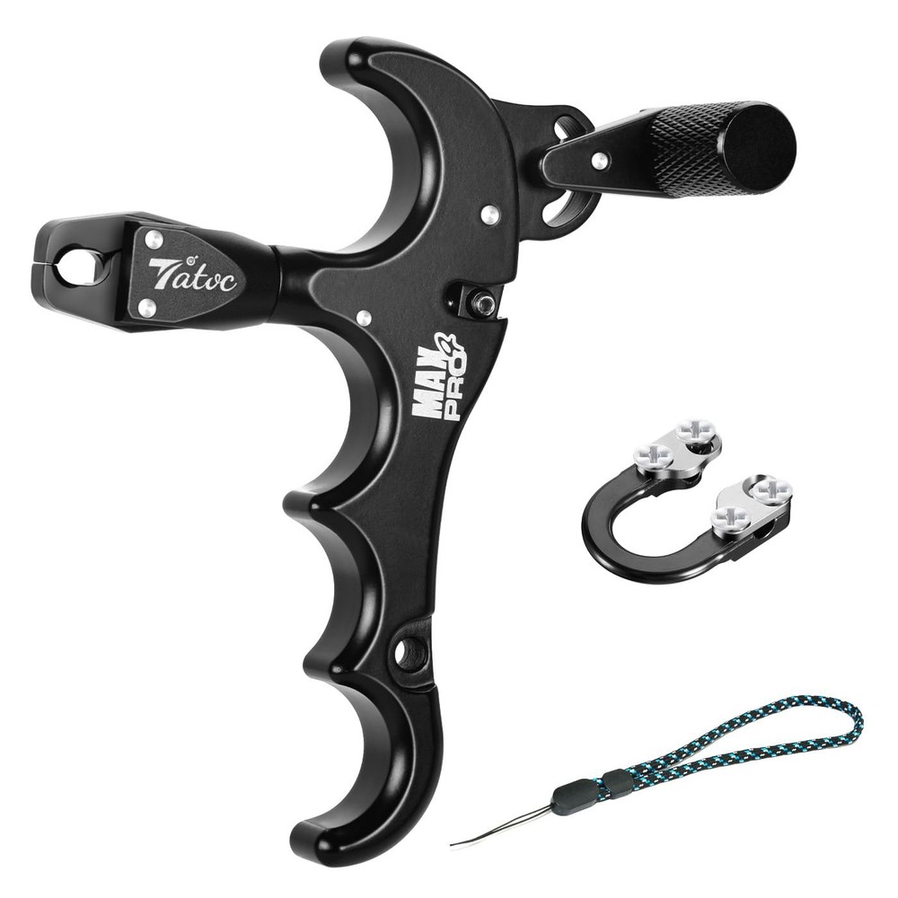 Bow Release Thumb Archery 360° Rotatable Thumb Release for Compound Bow 4 Fin...