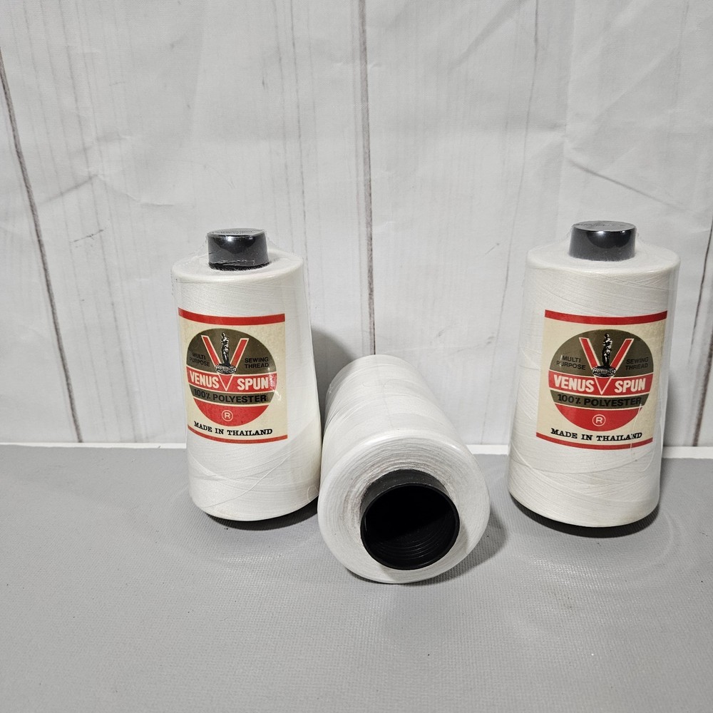 NEW SEALED Venus Spun Polyester Sewing Thread Multipurpose - Venus White 6000