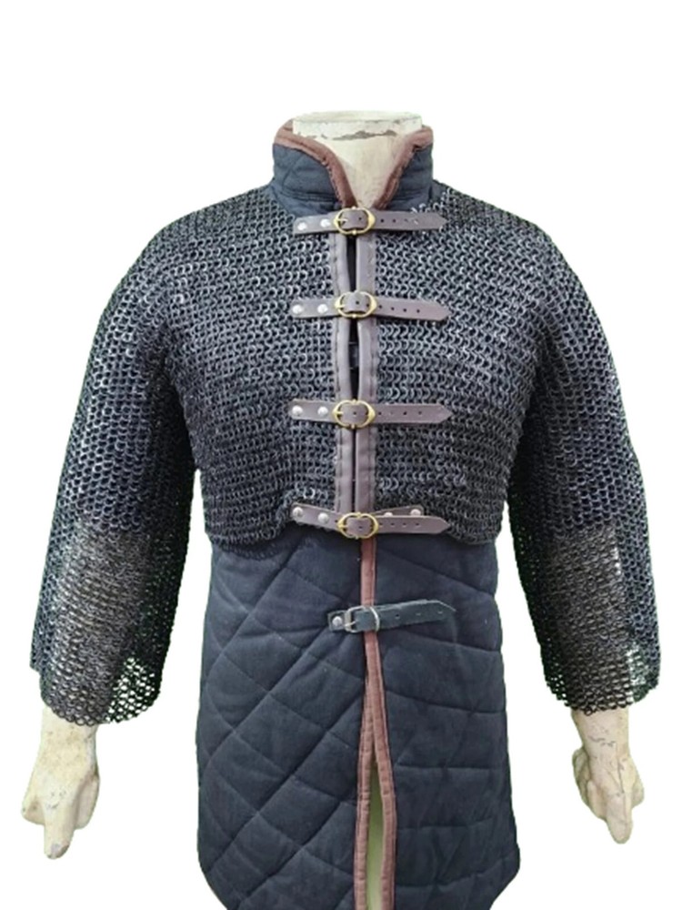 Flat Riveted Chain Mail Half Shirt | Solid Ring Tapered Jacket