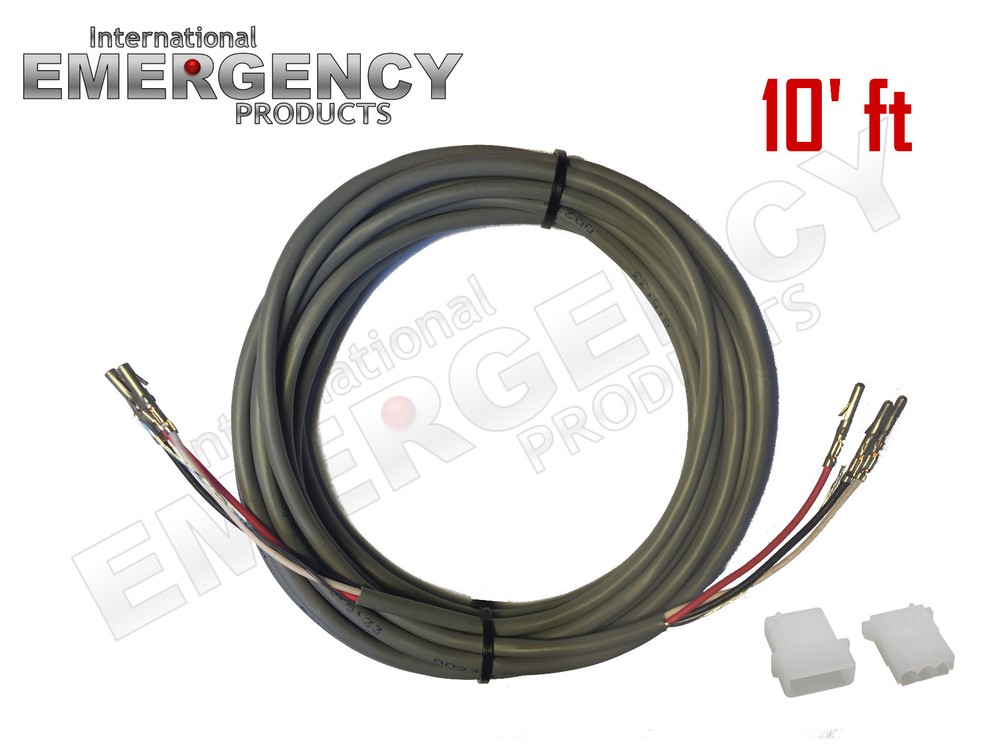 10' ft Strobe Cable 3 Wire Power Supply Shielded for Whelen Federal Signal Code3