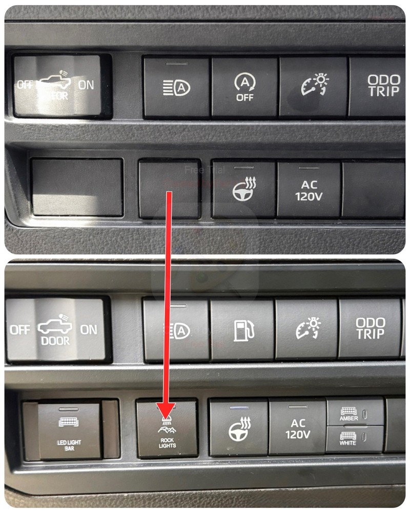 Tundra/Sequoia  Square Switch Adapter – OEM Push Button Mount for Aux Switch