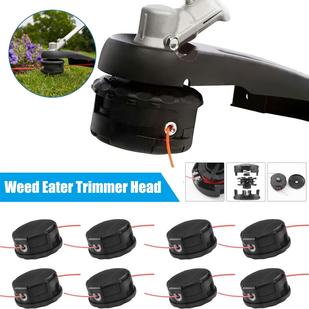 8 x Trimmer Head Black Accessory Universal Easy Installation Weeds Eater Head