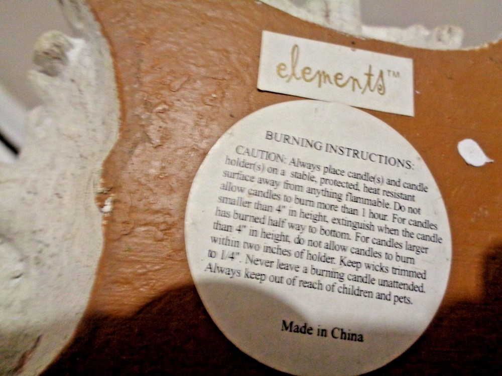 Angel with Drum 16" Tall solid heavy pillar Candle Holder by Elements