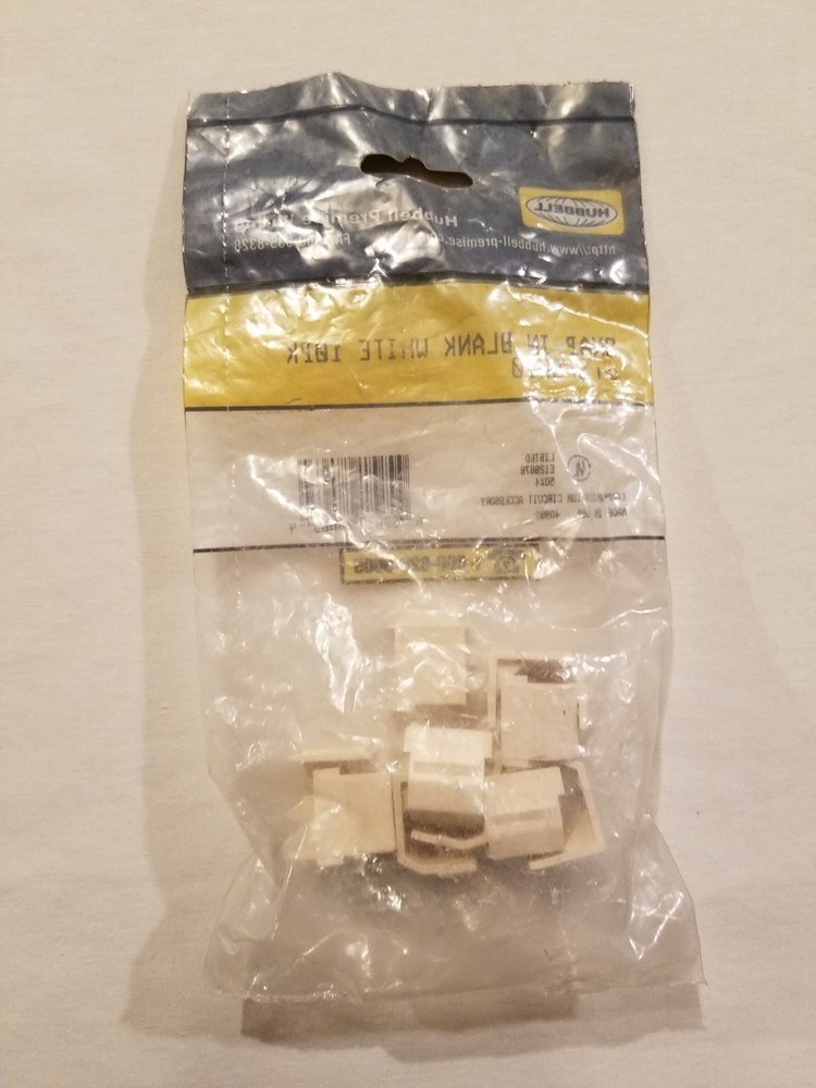 SFBW10 Hubbell Blank Connector Module, White, 10 Pack