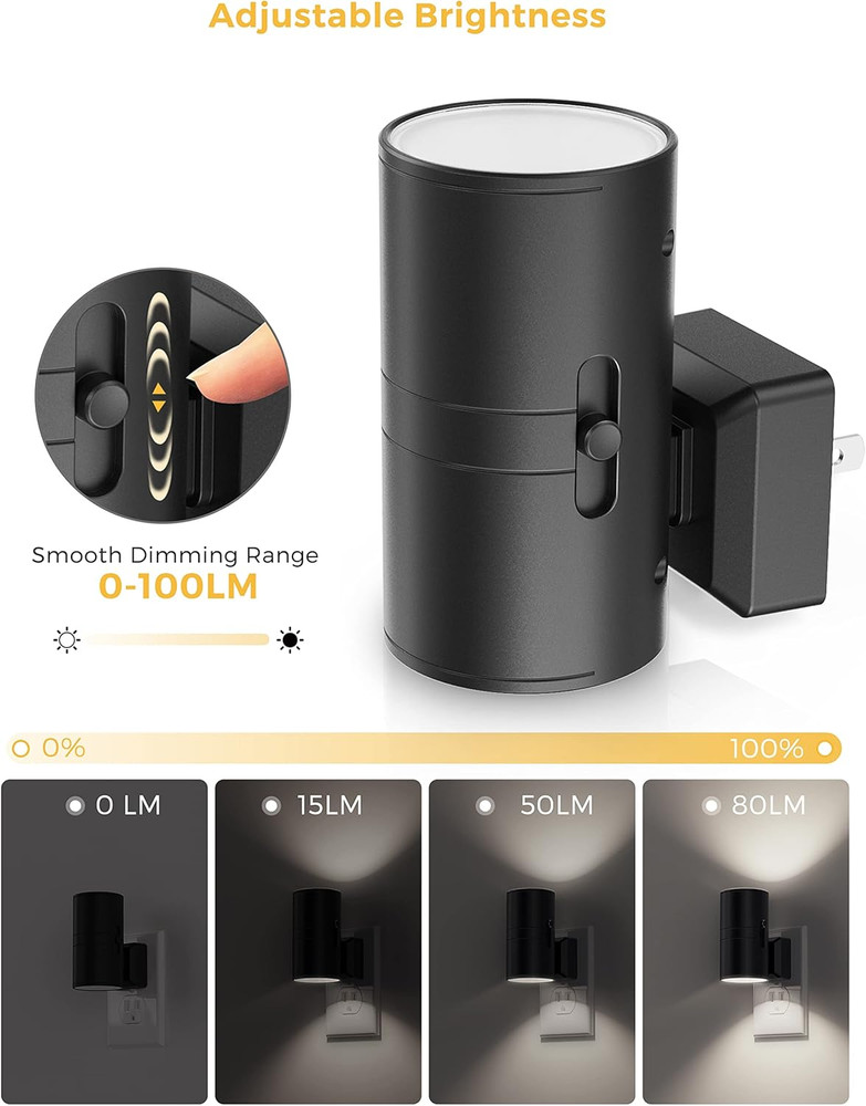 Bright Night Light, Night Lights Plug into Wall, 5000K Daylight White, Dimmable