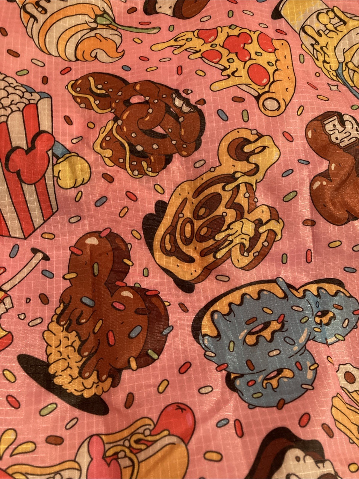 Disney Parks Packable Tote & Holder 2025 Mickey Mouse Snacks Donuts Delights NWT