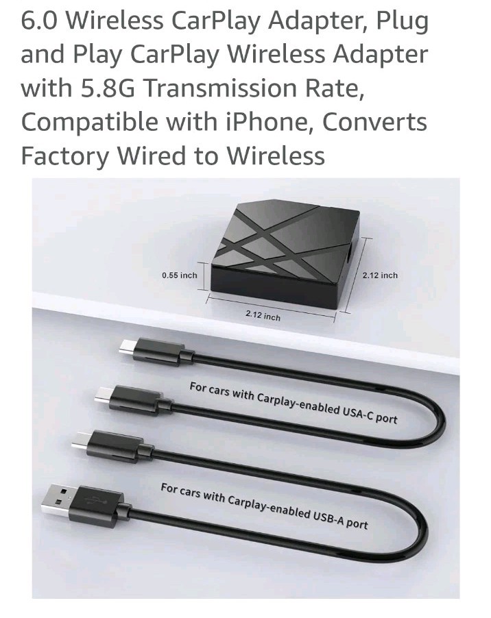 Wireless CarPlay Adapter USB Dongle For iPhone Apple Wireless Carplay Plug &Play