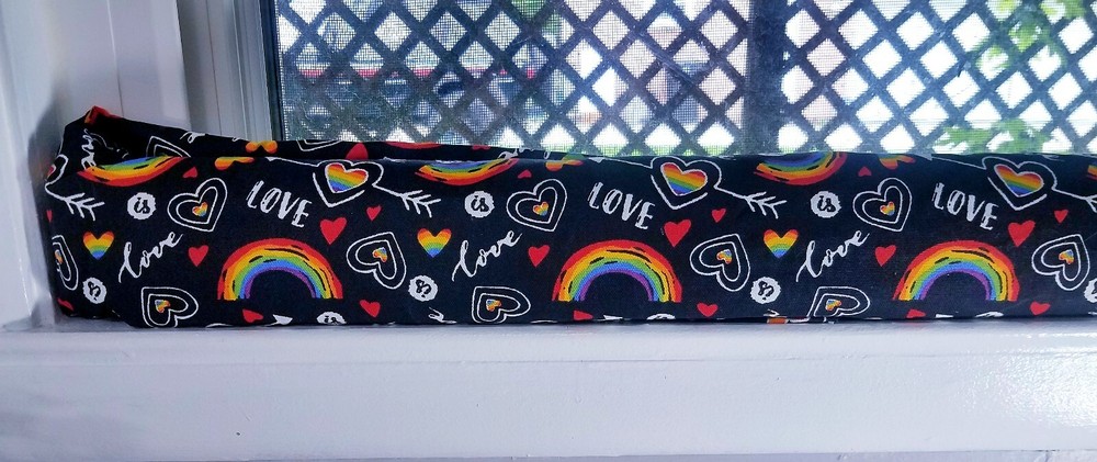 Draft Stopper, Cedar Filled, Draft Stopper, Window Draft Stopper, Rainbow