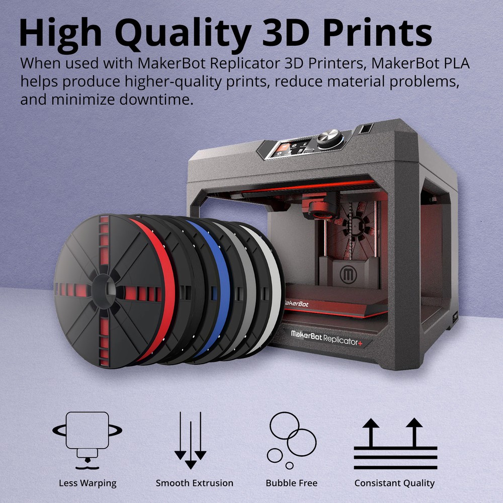 MakerBot PLA Filament Large Spool for Replicator Plus and 5th Gen Printers True