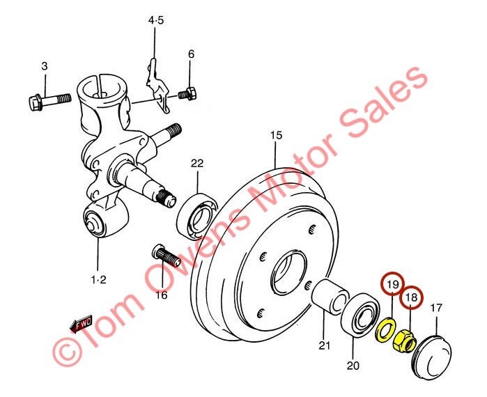 Rear Axle Nut Kit - 16mm | 1989-2001 Geo Metro Suzuki Swift | Genuine OEM!