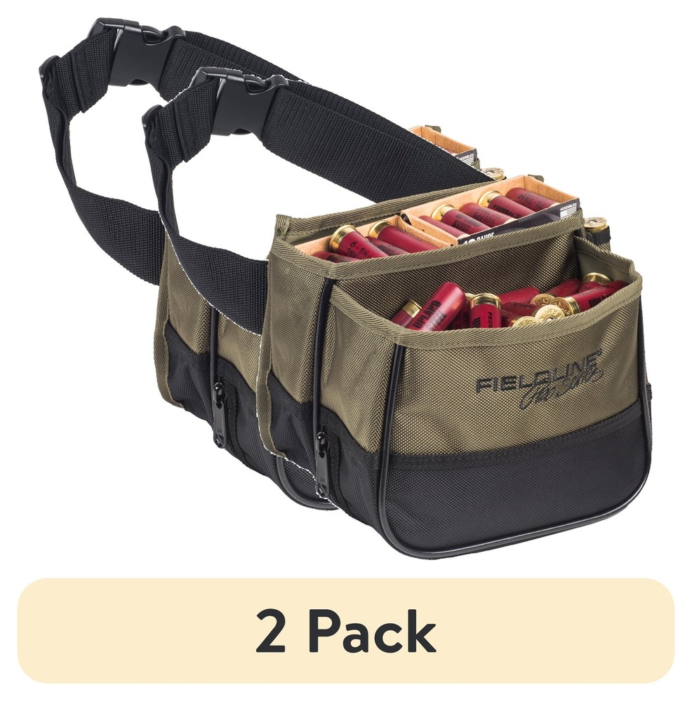 (2 Pack) Fieldline Pro Green Small Trap Shooting 1 Shell Ammo Pouch Holder Poly,