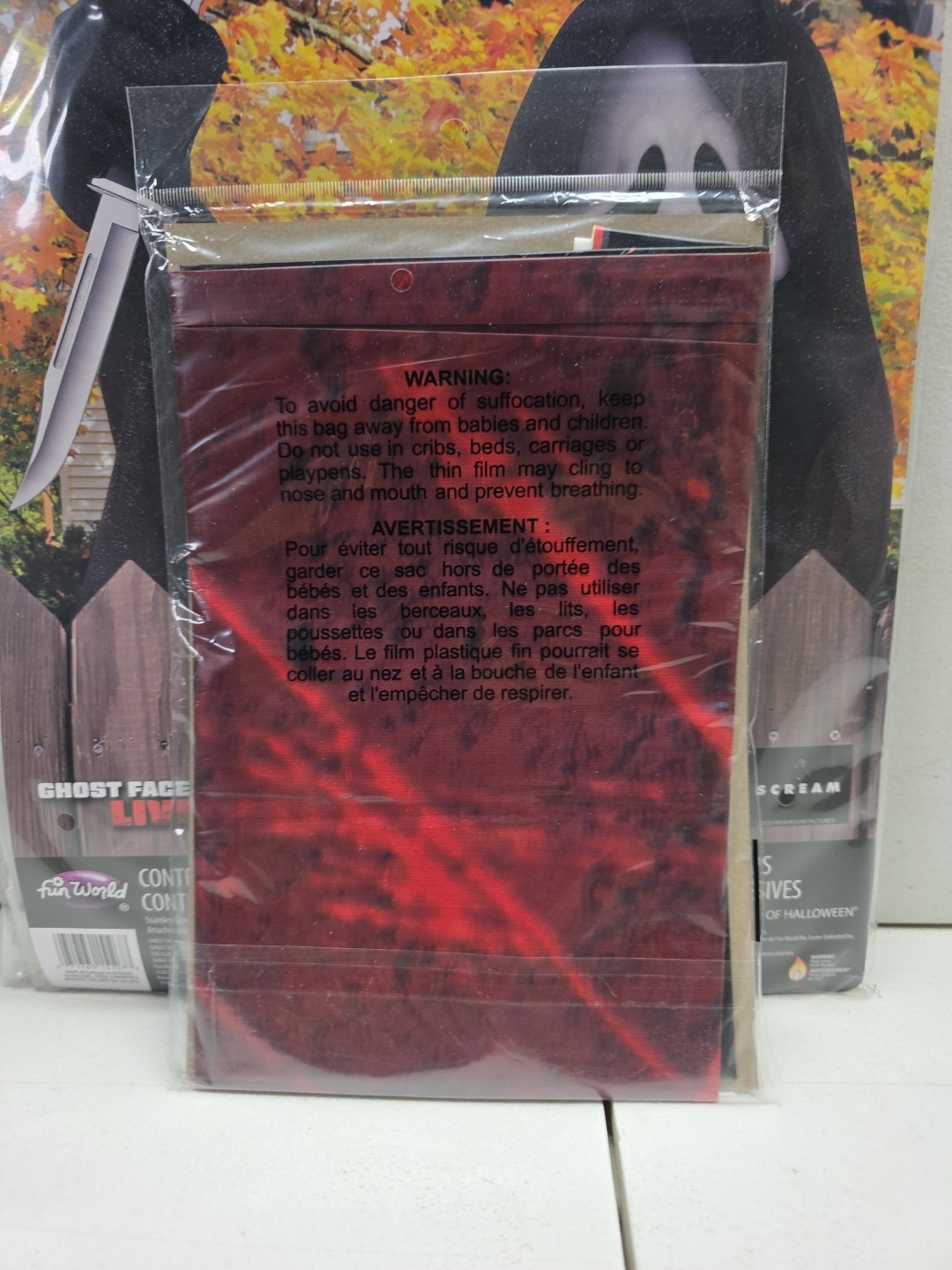 Fun World-Ghost Face Scream Fence Faces Prop! Factory Sealed W/Bonus Item New 5☆