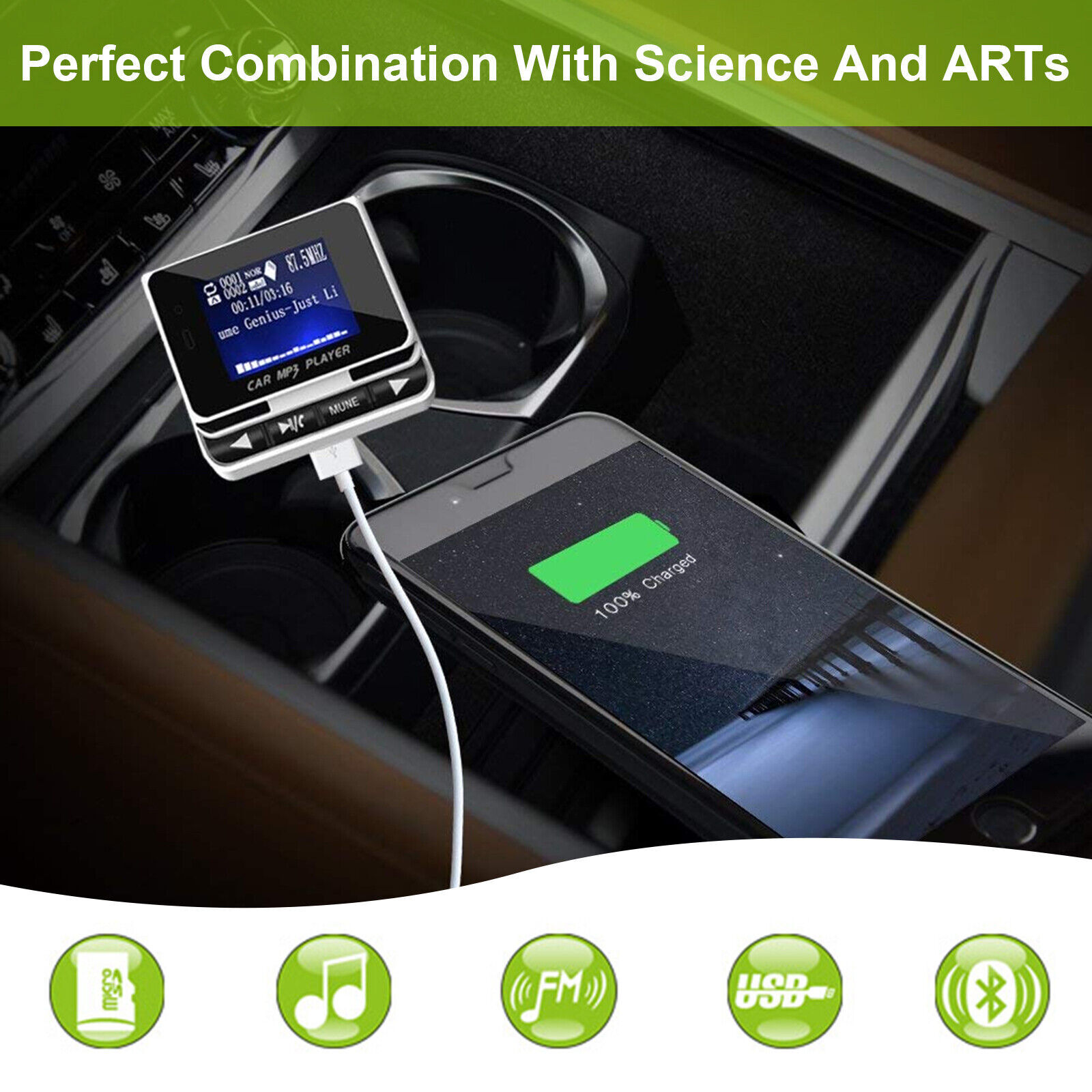 Bluetooth Wireless FM Transmitter Car MP3 Player Radio Adapter Kit USB Charger✓