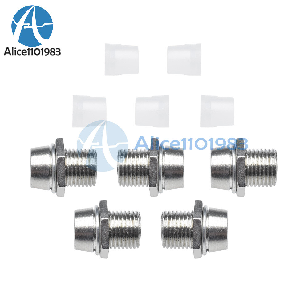 10 x 5MM Chrome Metal Silver Bezel LED Holder Panel Display Mount Base Rubber