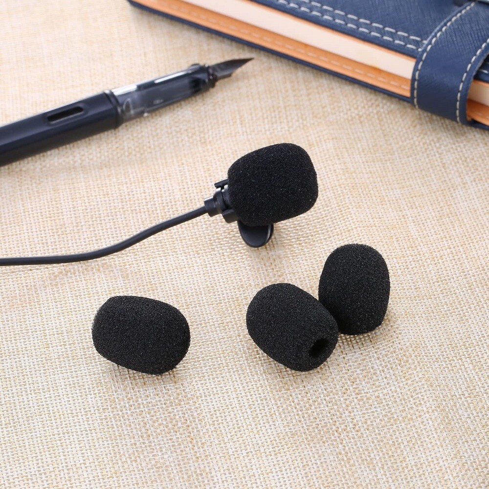 5 Pack Mini-size Lapel Headset Microphone Windscreen Cover Sock mic Foam, Black