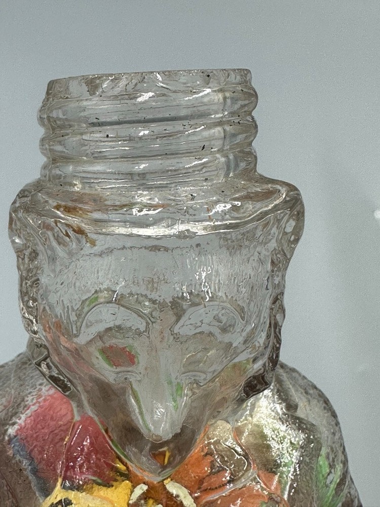 c 1910 Learned Reading FOX BOTTLE or BEAR Glass CANDY CONTAINER Antique E&A 470