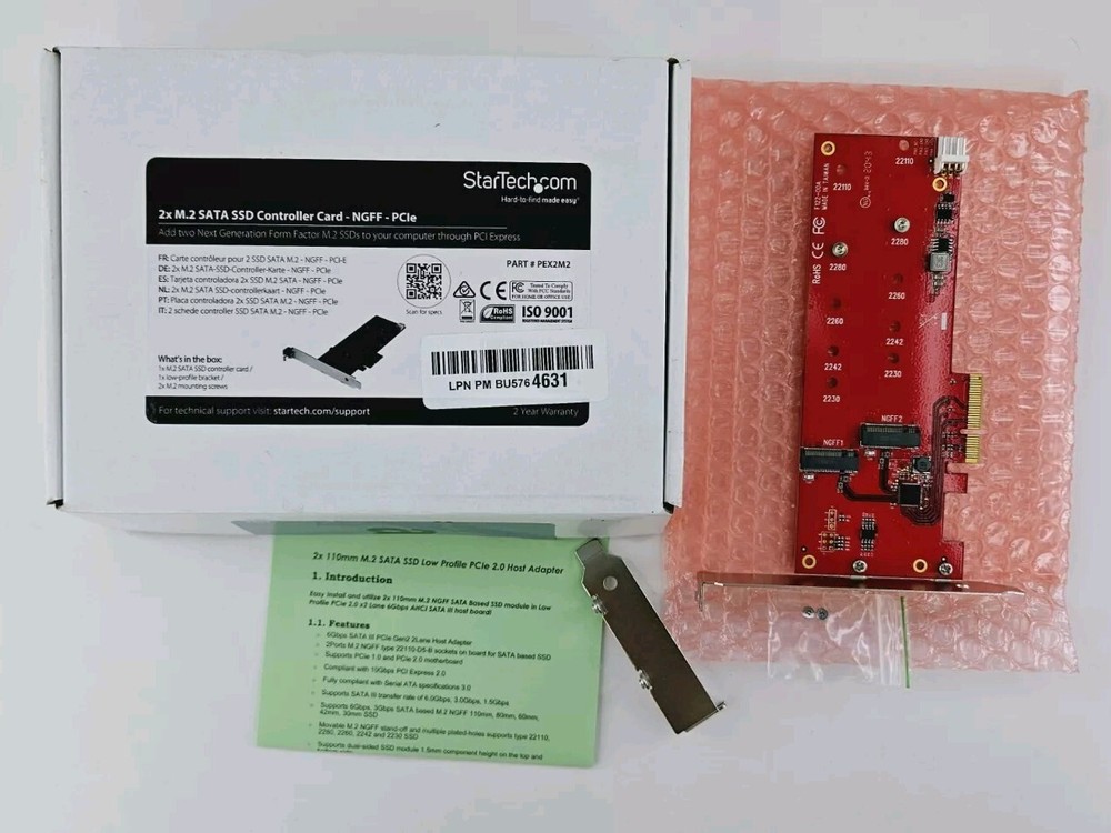 StarTech 2x M.2 NGFF SSD RAID Controller Card