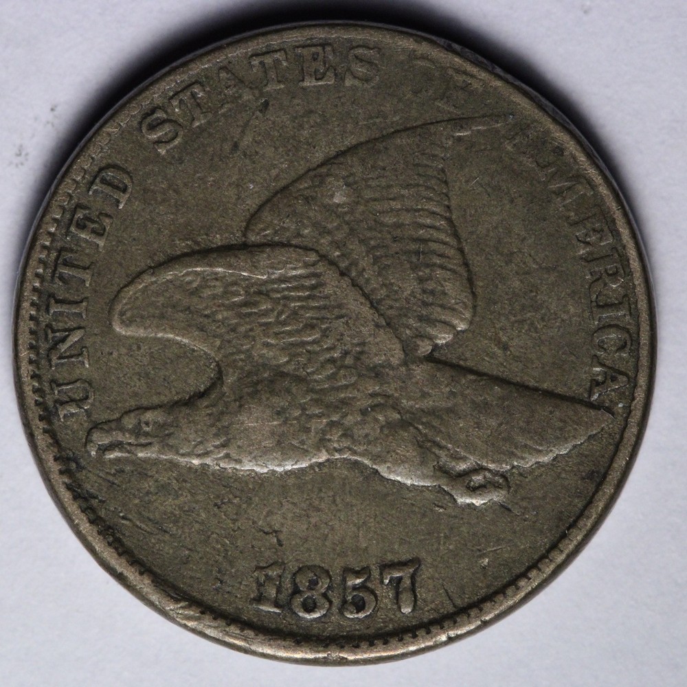 1857 Flying Eagle Cent Penny VF+/XF E115 SGAMI