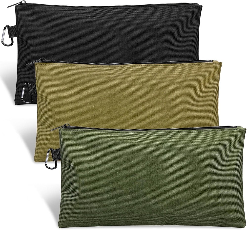 3 Pack Tool Bag Zipper Pouch, Premium Tool Pouch, Utility Multipurpose Storage O
