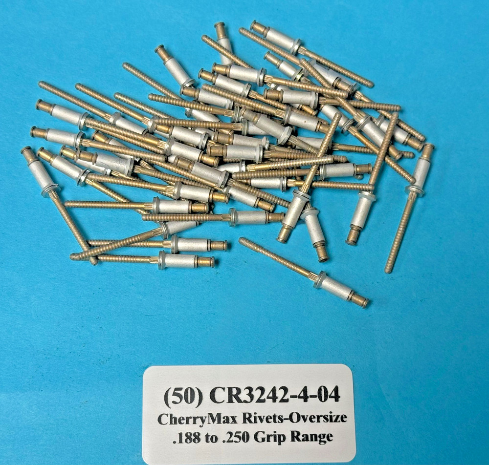 CR3242-4-04 CherryMAX 100° Flush Countersunk Head Oversize Aircraft Rivets (50)